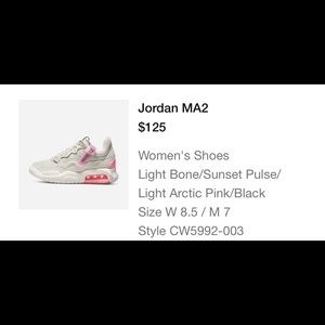 Nike Jordans ma2 womens size 8.5 never been worn. willing to negotiate on price